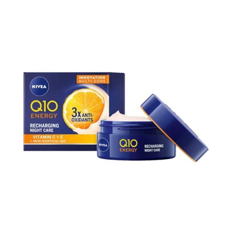 Set 2 x Crema Antirid de Noapte, Nivea Q10 Energy, 50 ml