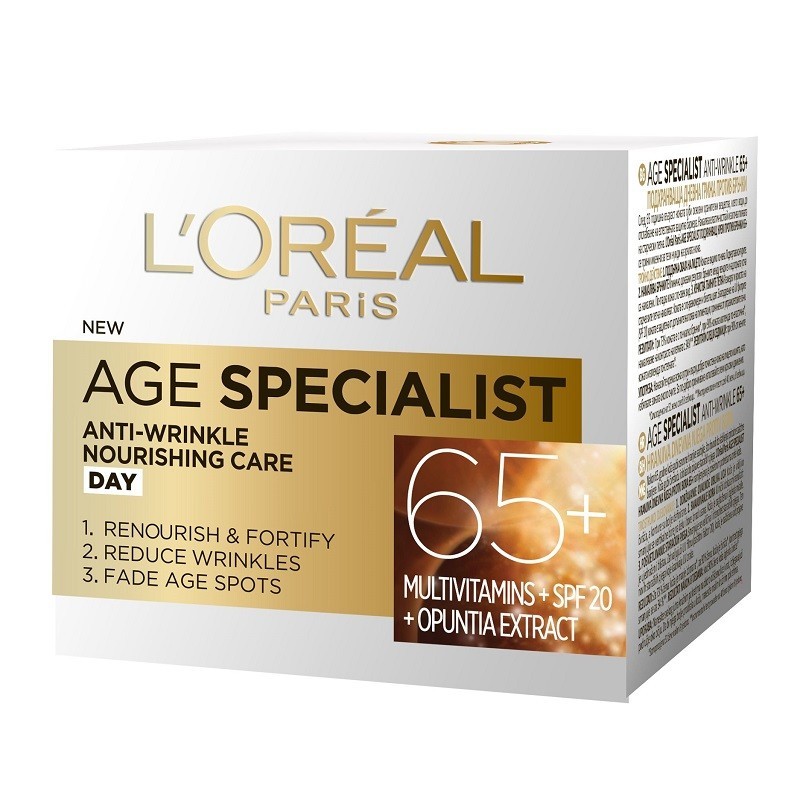 Set 2 x Crema Antirid pentru Fata L'Oreal Paris Age Specialist 65+ de Zi, 50 ml