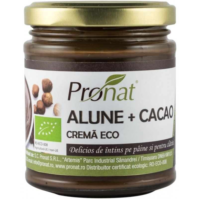 Set 2 x Crema BIO de Alune cu Cacao, Vegana 220 g, Pronat
