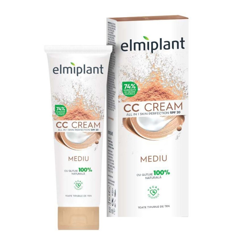 Set 2 x Crema Coloranta pentru Ten Elmiplant SKin Moisture 25+ CC Cream Mediu, 50 ml