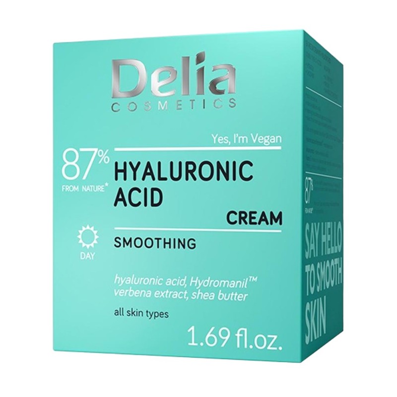 Set 2 x Crema de Fata Delia, cu Acid Hialuronic, Efect de Netezire, 50 ml