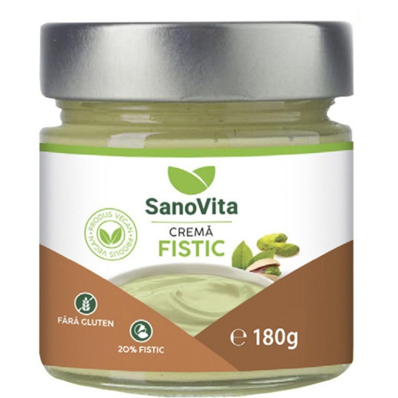 Set 2 x Crema de Fistic 20%, fara Gluten, Sanovita, 180 g