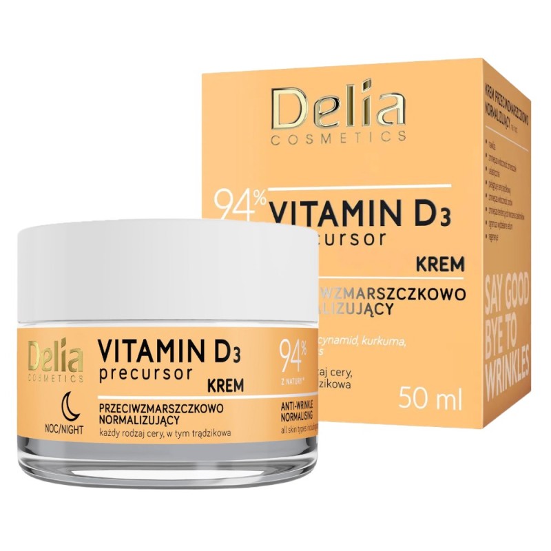Set 2 x Crema de Noapte Anti-Rid Delia Cosmetics, cu Vitamina D3, 50 ml
