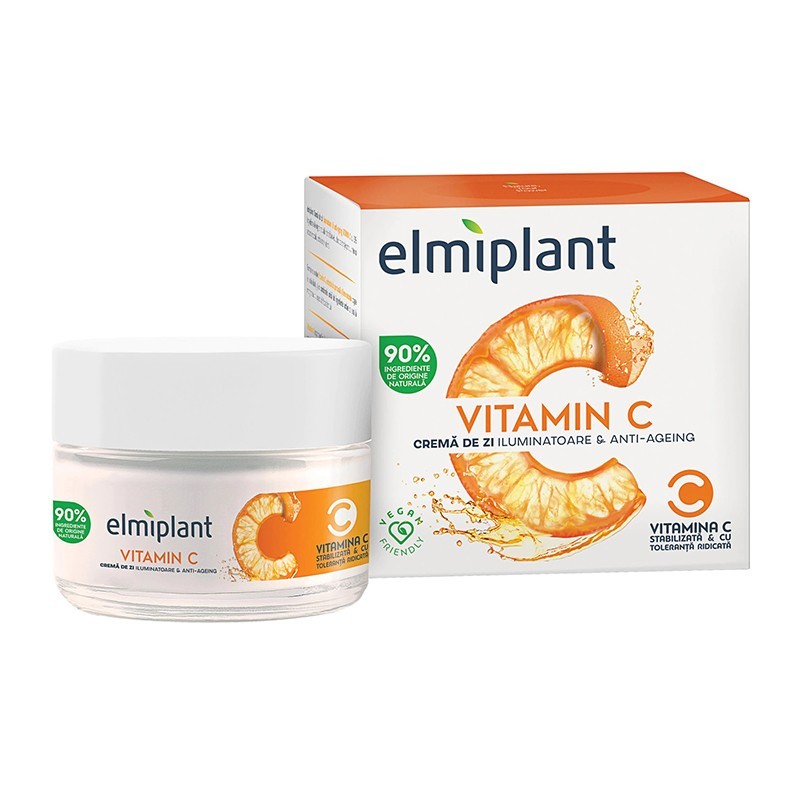 Set 2 x Crema de Zi Elmiplant Vitamin C, Iluminatoare si Anti-Ageing, 50 ml