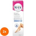 Set 2 x Crema Depilatoare Veet Silky Fresh pentru Piele Sensibila, 100 ml