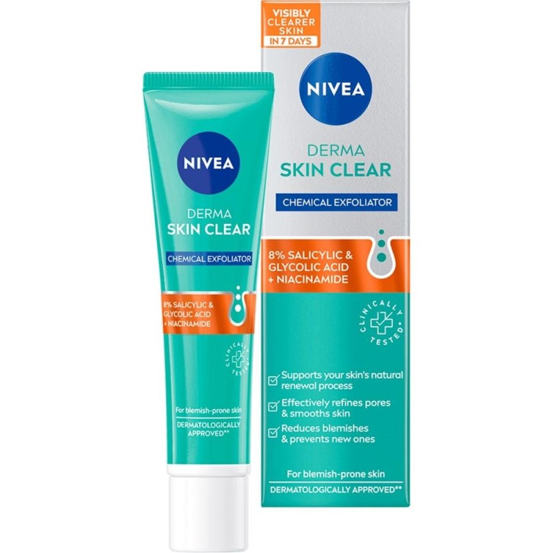 Set 2 x Crema Exfolianta de Noapte Nivea Derma Skin Clear, 40 ml