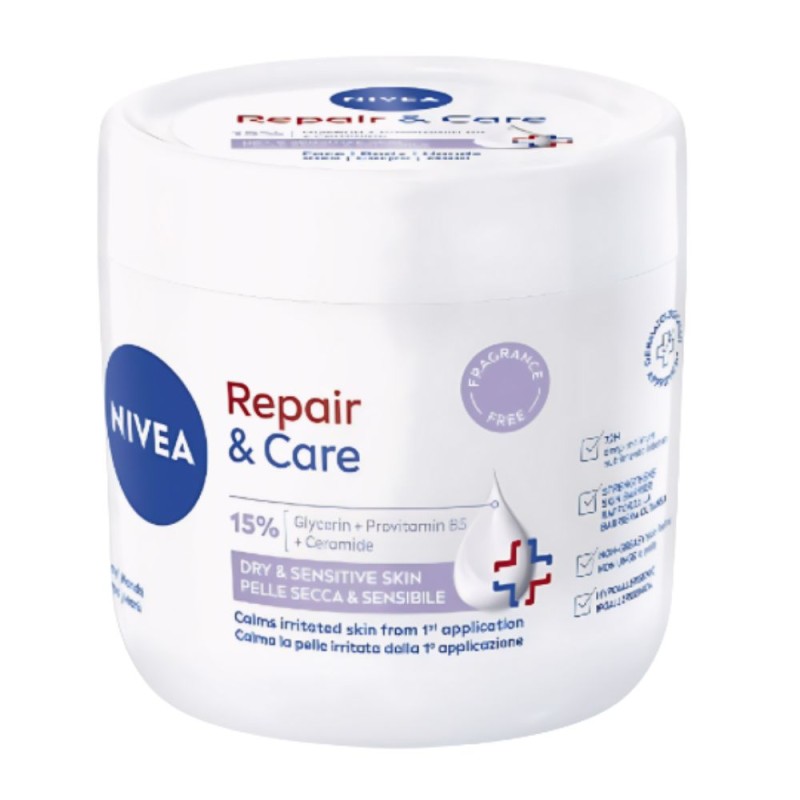 Set 2 x Crema Nivea Repair & Care cu 15% Glicerina si Vitamina E, 400 ml
