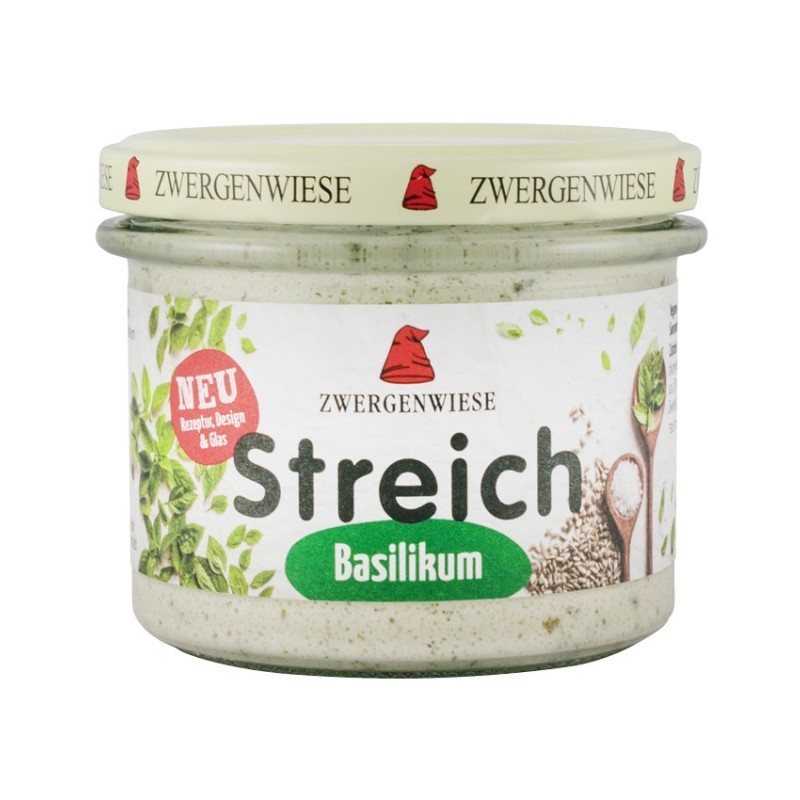 Set 2 x Crema Tartinabila BIO Vegetala cu Busuioc, 180 g, Zwergenwiese