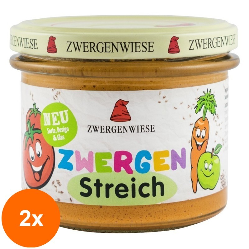 Set 2 x Crema Tartinabila BIO Vegetala pentru Copii, 180 g, Zwergenwiese