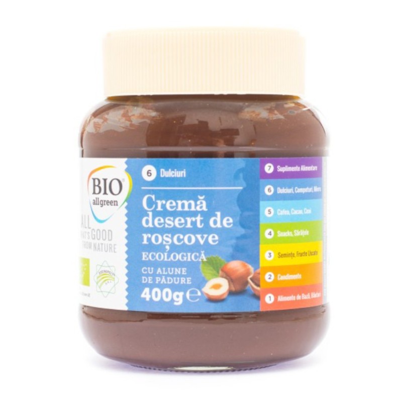 Set 2 x Crema Tartinabila de Roscove cu Alune de Padure Eco, Bio All Green, 400 g