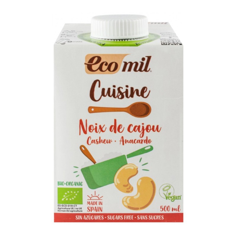 Set 2 x Crema Vegetala Bio din Caju, Ecomil, pentru Gatit, 500 ml