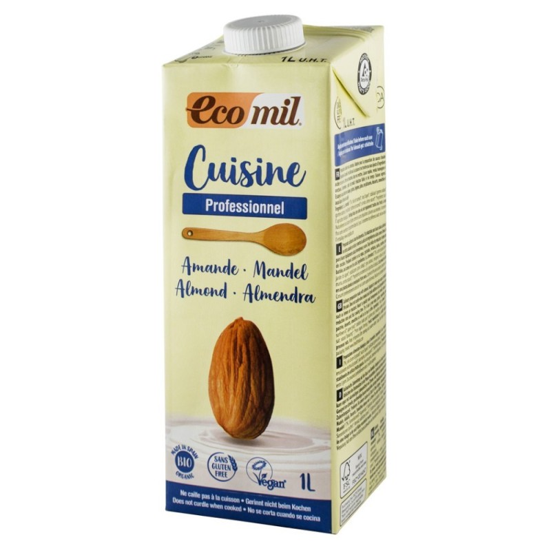 Set 2 x Crema Vegetala Bio din Migdale, pentru Gatit, 1000 ml Ecomil Cuisine