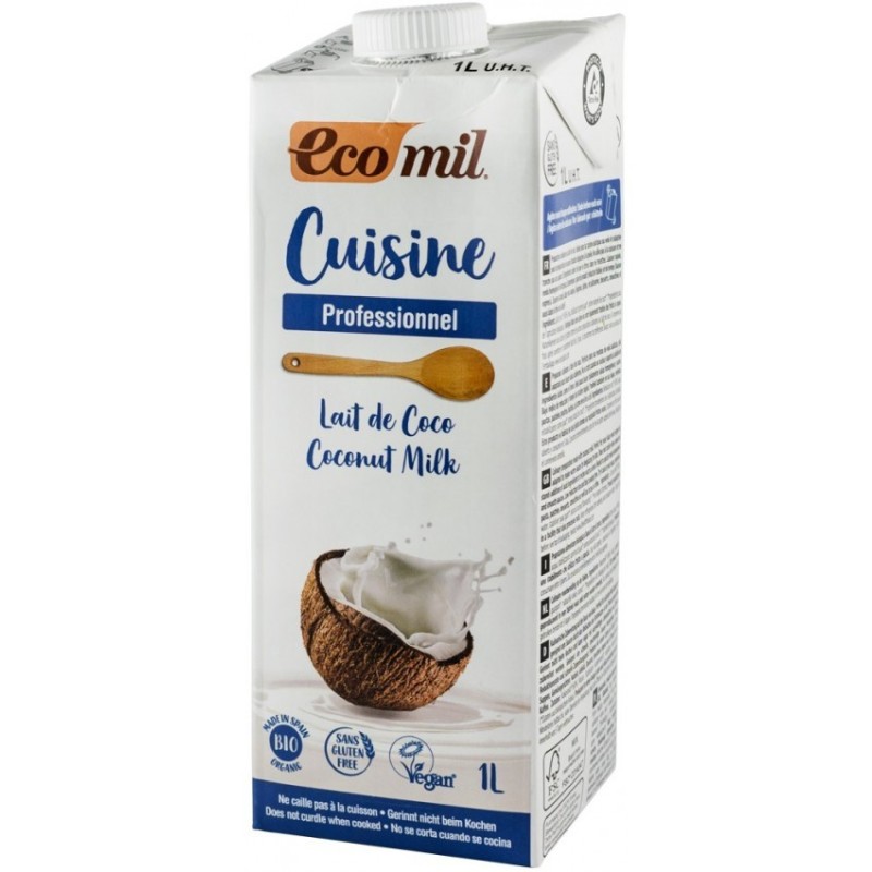 Set 2 x Crema Vegetala BIO pentru Gatit din Cocos Natur, 1 l, Ecomil Cuisine