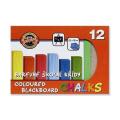 Set 2 x Creta Patrata Colorata pentru Tabla, 12 Culori, Koh-I-Noor