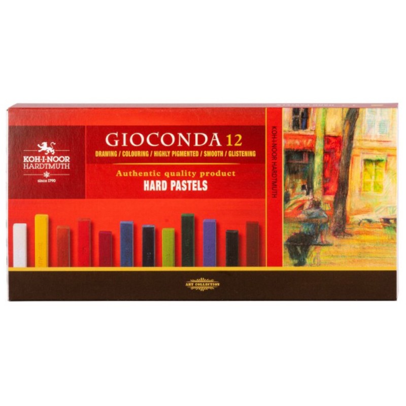 Set 2 x Creta Patrata Uleioasa, 7 x 7 x 75 mm, 12 Culori, Koh-I-Noor Gioconda