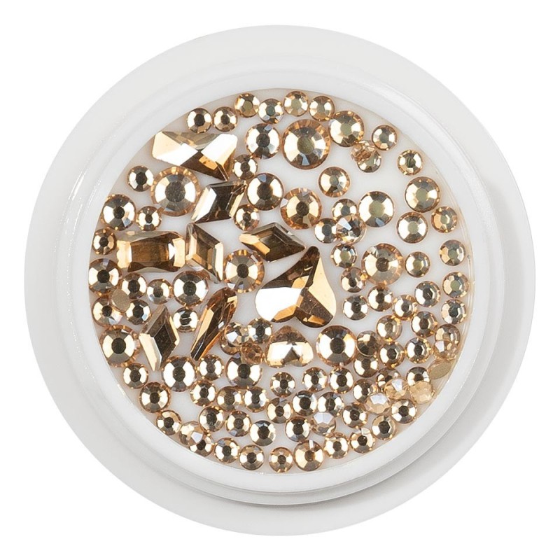 Set 2 x Cristale Unghii Luxorise, Champagne Gold