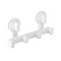 Set 2 x Cuier cu 2 Ventuze si 4 Agatatori Qlux, din Plastic, 32 x 16 x 5 cm