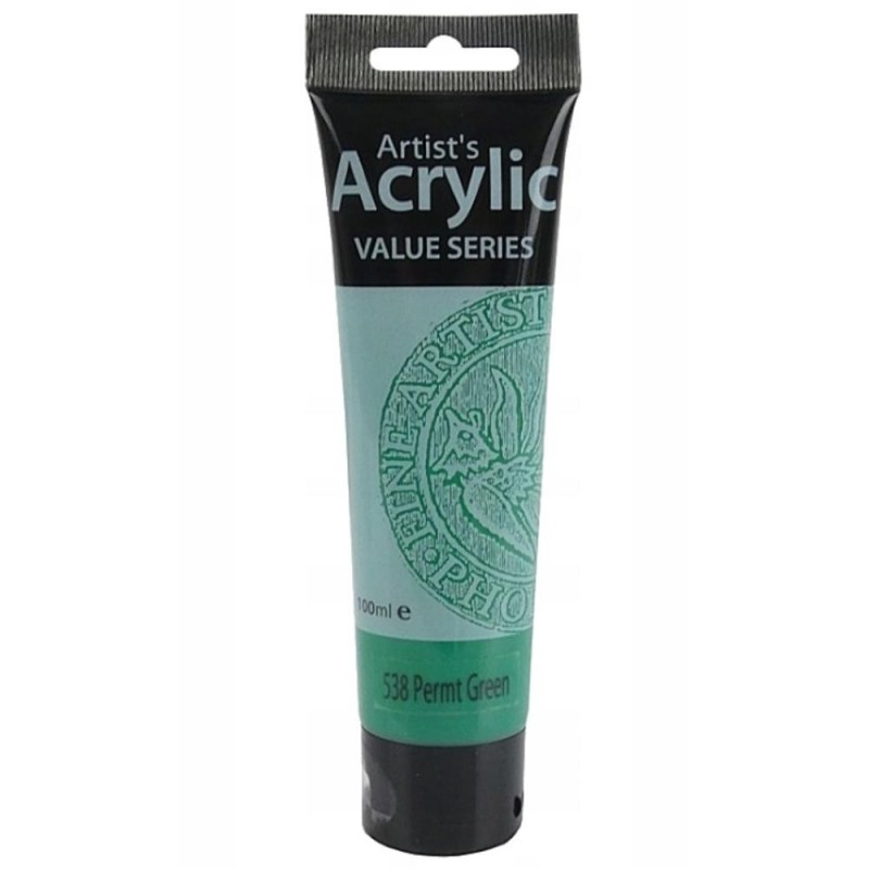 Set 2 x Culoare Acrilica Artists Acrylic Phoenix, Permanent Green, 100 ml
