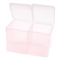 Set 2 x Cutie Compartimentata Depozitare Accesorii Unghii, Roz