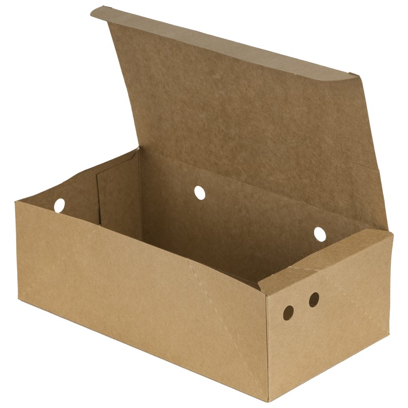 Set 2 x Cutii Biodegradabile de Carton, Kraft, Marimea 210x115x70 mm, 300 buc
