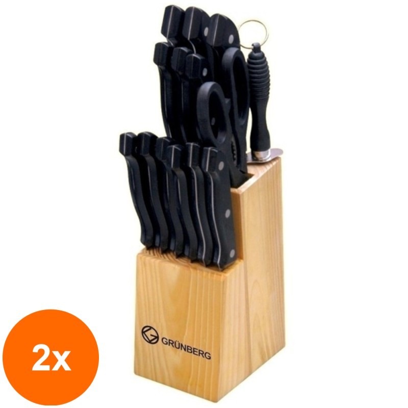 Set 2 x Cutite 15 Piese, Grunberg Gr2515