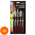 Set 2 x Cutite Pictura din Metal, Atelier, 5 Bucati