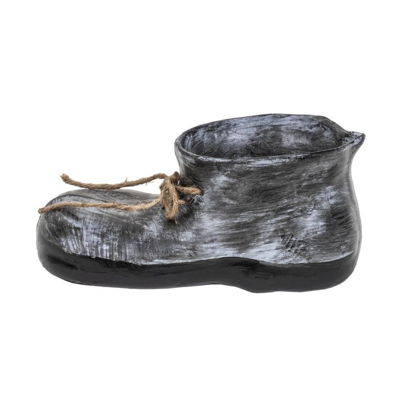 Set 2 x Decoratiune Gradina, Ceramica, Bocanc Mare cu Suport pentru Flori, Lungime 32 cm, Inaltime 14.5 cm
