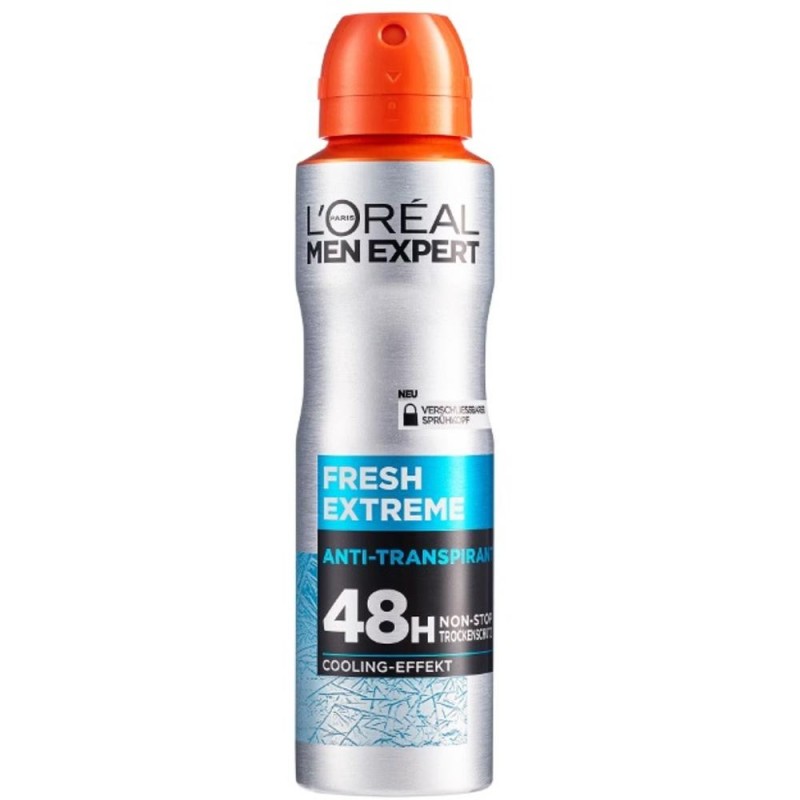 Set 2 x Deodorant Antiperspirant Spray, fara Alcool, L'Oreal Paris Men Expert, Fresh Extreme, 150 ml