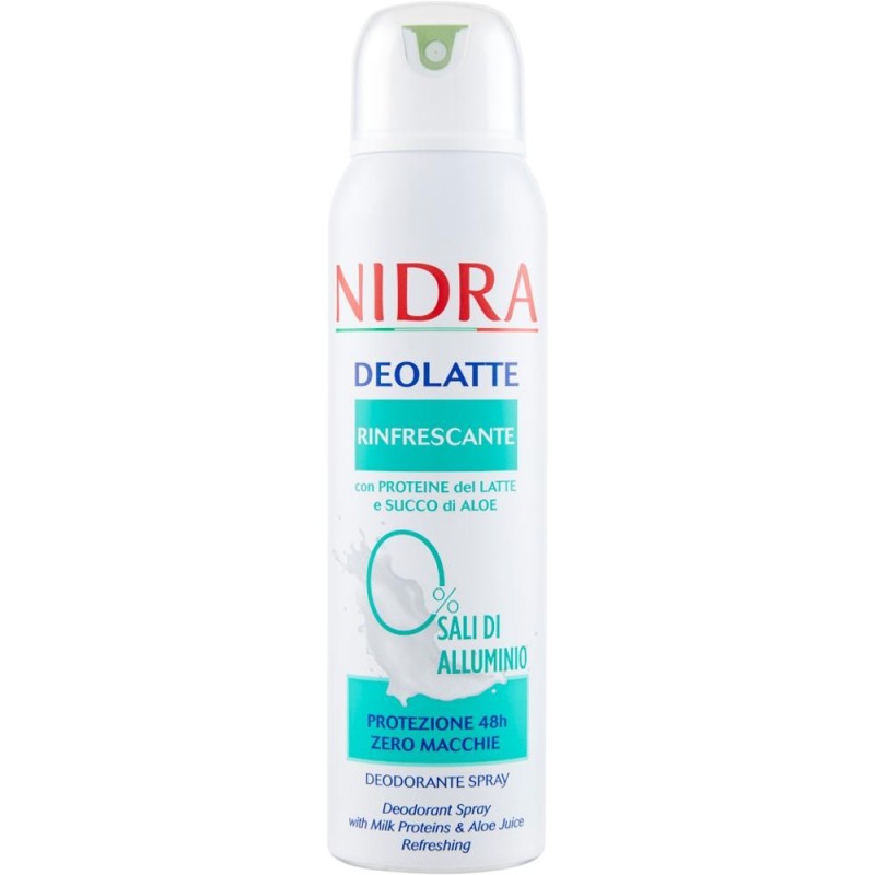 Set 2 x Deodorant Spray Nidra Deolatte Fresh, cu Proteine din Lapte si Aloe, 150 ml