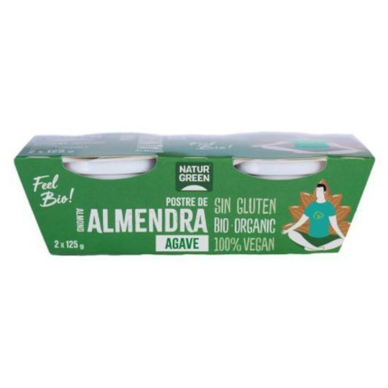 Set 2 x Desert BIO din Migdale Indulcit cu Agave, 2 x 125 g, Natur Green