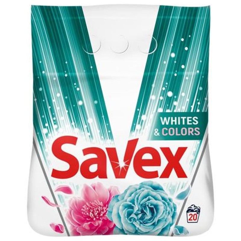 Set 2 x Detergent Automat Savex 2 kg, White&Colors, 2 kg