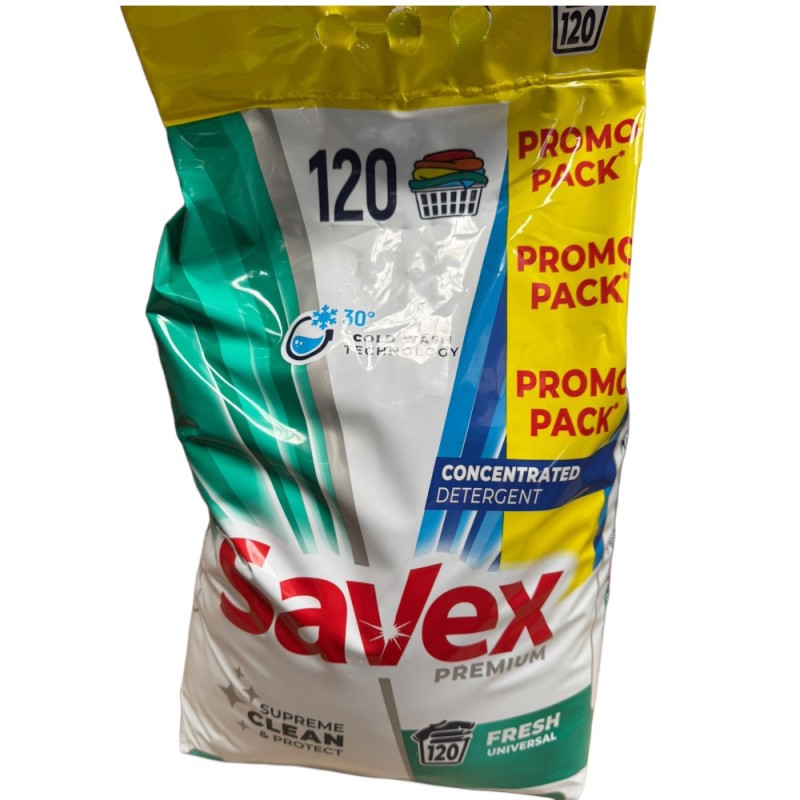 Set 2 x Detergent Automat Savex Premium Fresh, 120 Spalari, 10 Kg