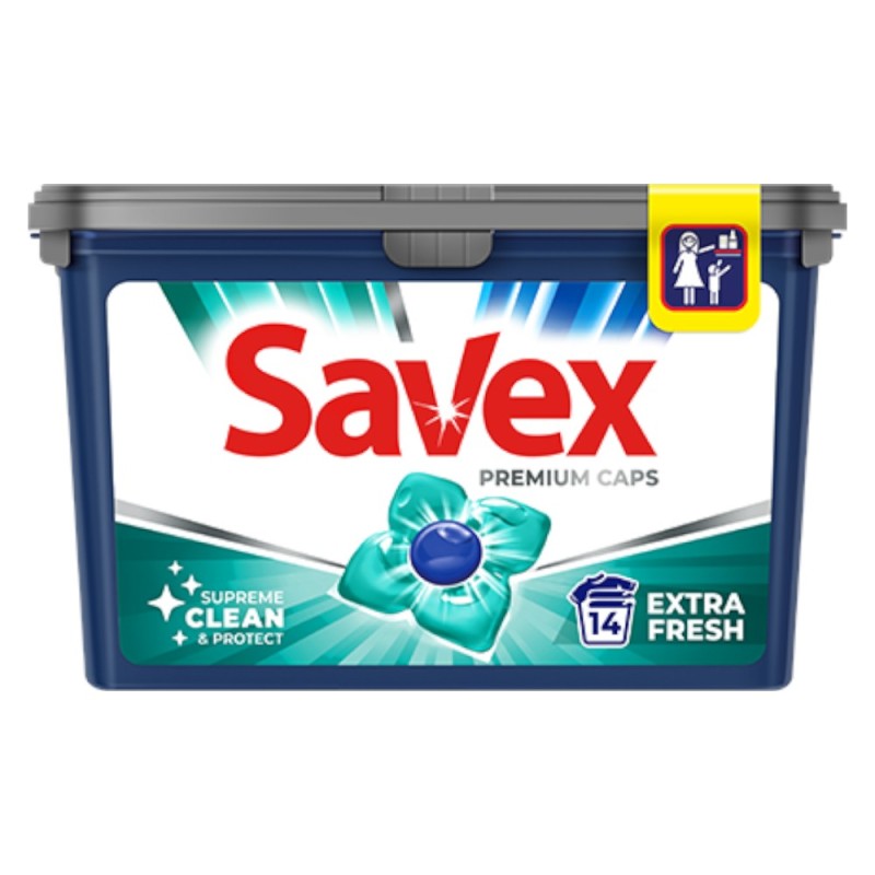 Set 2 x Detergent Capsule Gel Savex Extra Fresh, 14 Spalari