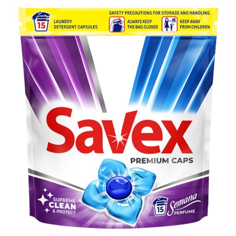 Set 2 x Detergent Capsule Savex Semana Perfume, 15 Capsule