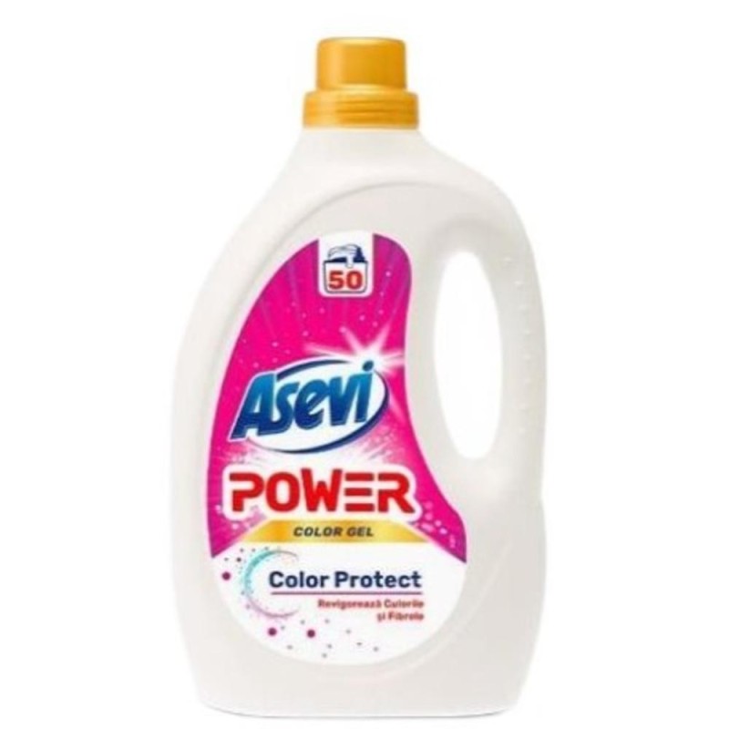 Set 2 x Detergent de Rufe Asevi Power Color Protect, 2.5 l, 50 Spalari