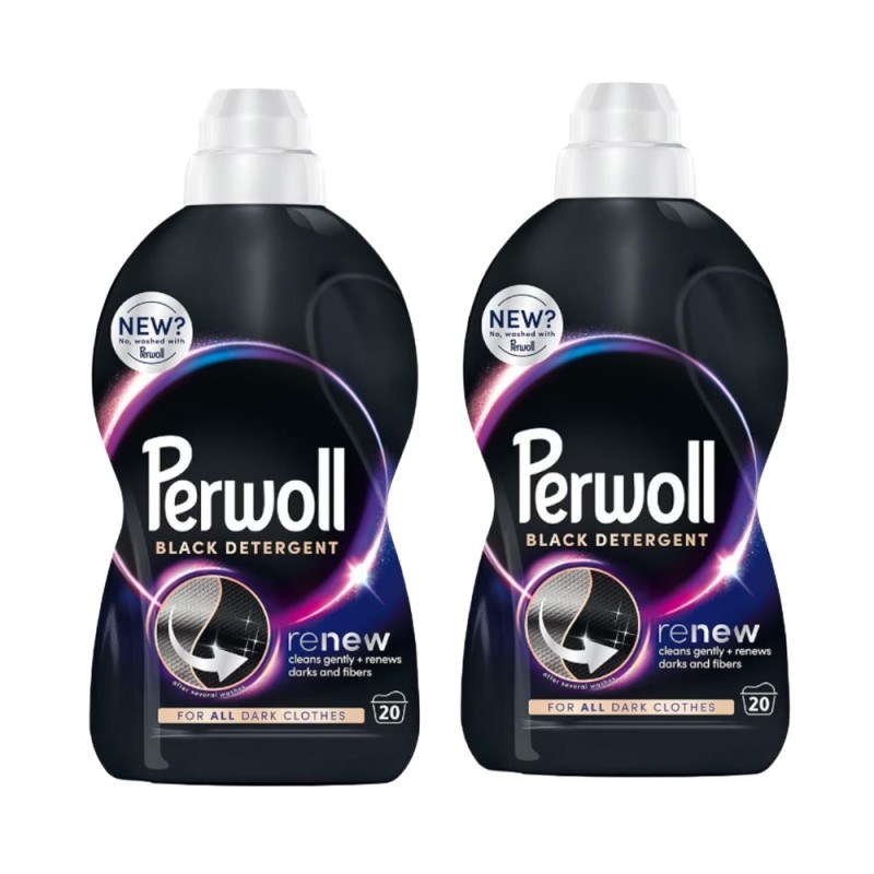 Set 2 x Detergent de Rufe Lichid Perwoll Renew Black, 20 Spalari, 1000 ml