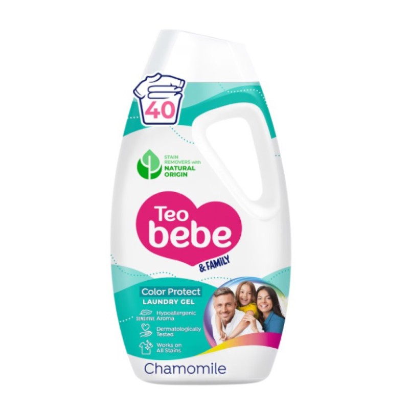 Set 2 x Detergent de Rufe Lichid Teo Bebe, Musetel, 40 Spalari, 1800 ml