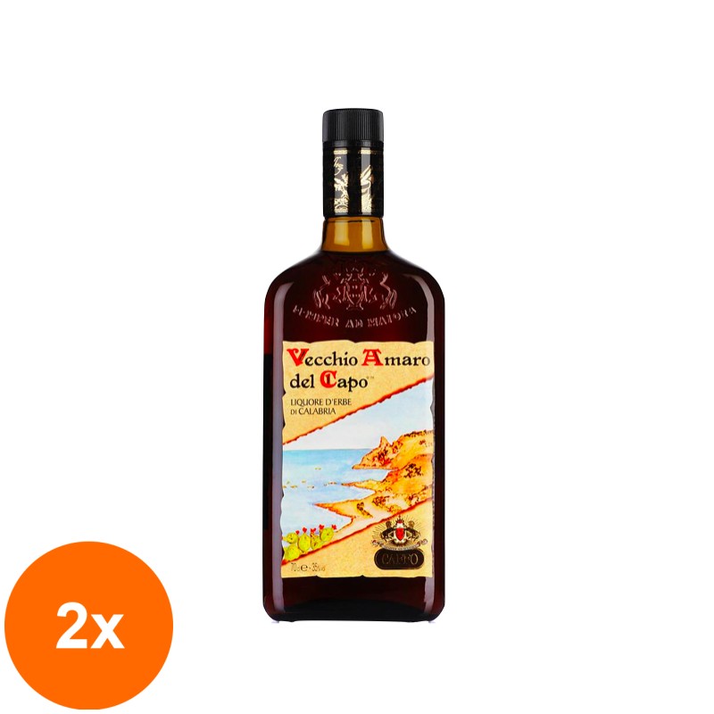 Set 2 x Digestiv Vecchio Amaro Del Capo Caffo, 35% Alcool, 0.7 l