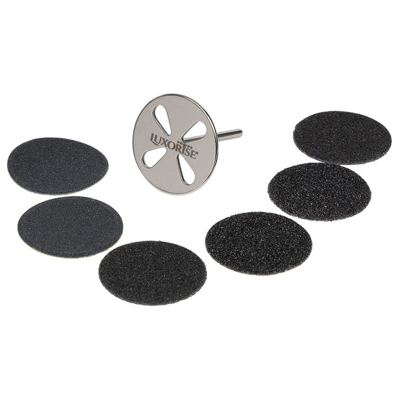 Set 2 x Disc Metalic Pedichiura + 6 Rezerve Luxorise Pro25, Granulatie 80-150-240