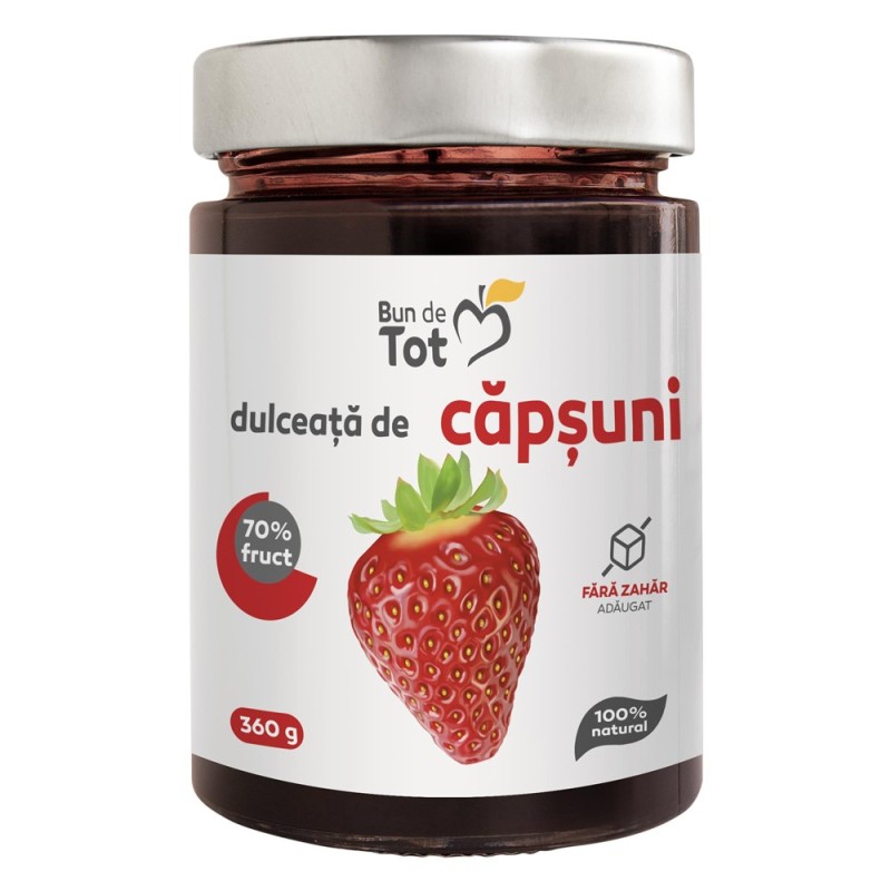 Set 2 x Dulceata de Capsuni fara Zahar, 360 g, Bun de Tot
