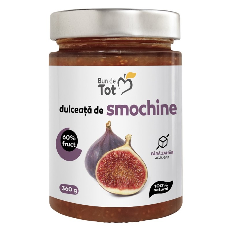 Set 2 x Dulceata de Smochine fara Zahar, 360 g, Bun de Tot