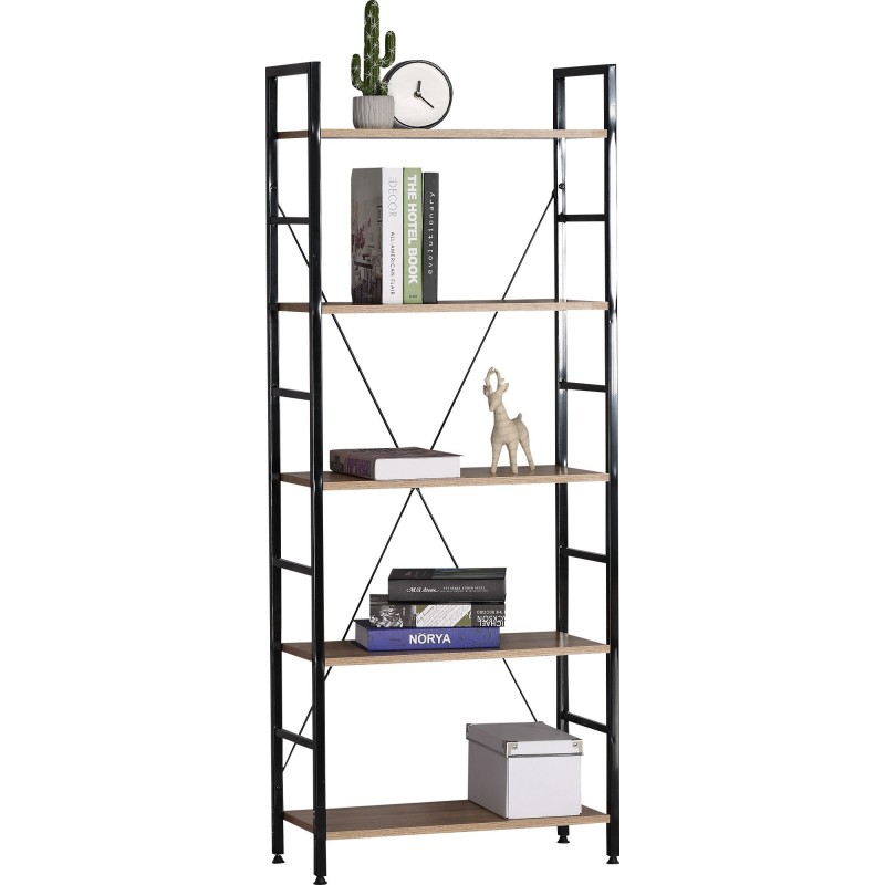 Set 2 x Etajera cu 5 Rafturi din Metal si Pal, 60 x 27.60 x 148 cm, Blueberg Rf3099