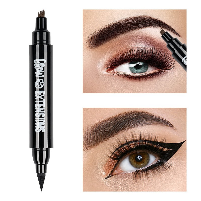 Set 2 x Eyeliner si Creion Microblading Sprancene 2 In 1, Karite The Cat Eyes Beauty