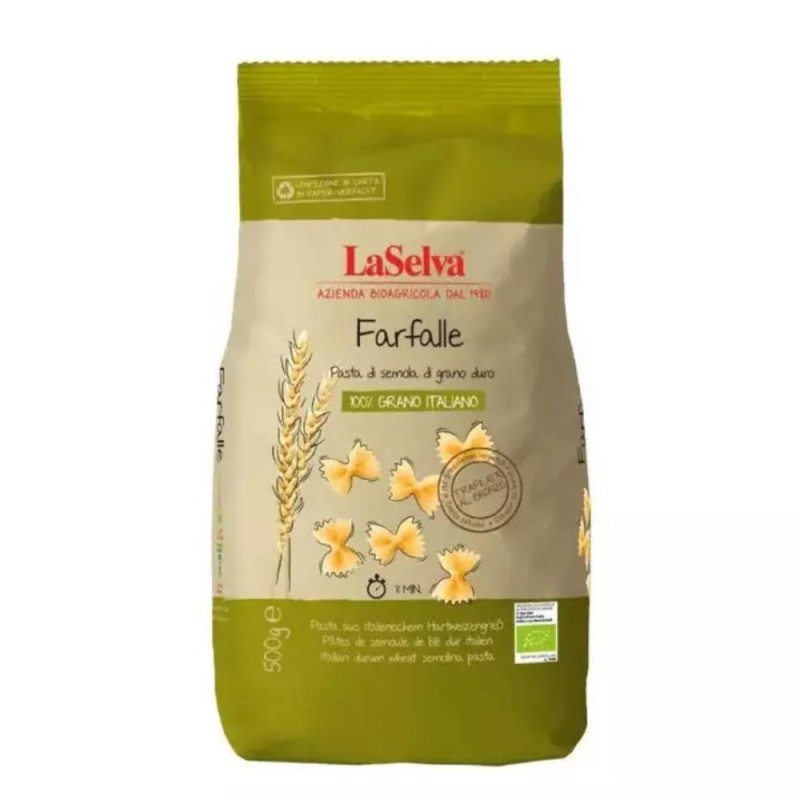 Set 2 x Farfalle Bio din Grau Dur, 500 g, LaSelva
