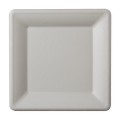 Set 2 x Farfurii Biodegradabile, Compostabile, Patrate, Albe, 20 cm, 50 buc