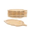Set 2 x Farfurii in Forma de Frunza, Lemn de Fag, 34 x 18 cm, 6 Bucati