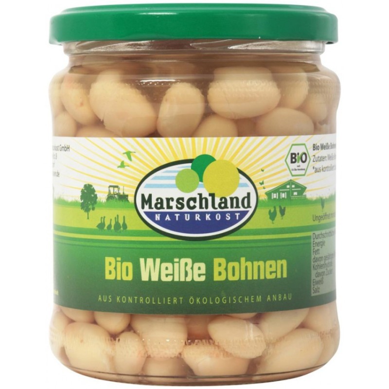 Set 2 x Fasole Alba BIO, 330 g / 240 g, Marschland Naturkost