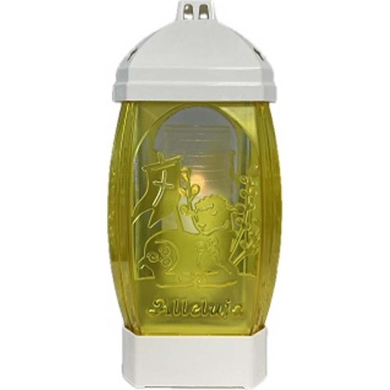 Set 2 x Felinar din Plastic, Motive Pasti, Aleluia, Alb, 300 x 130 mm, 50 Ore