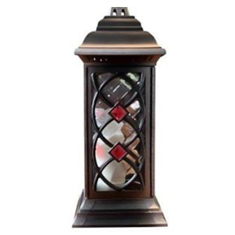 Set 2 x Felinar din Sticla cu Piatra Rubin Auriu 72 Ore