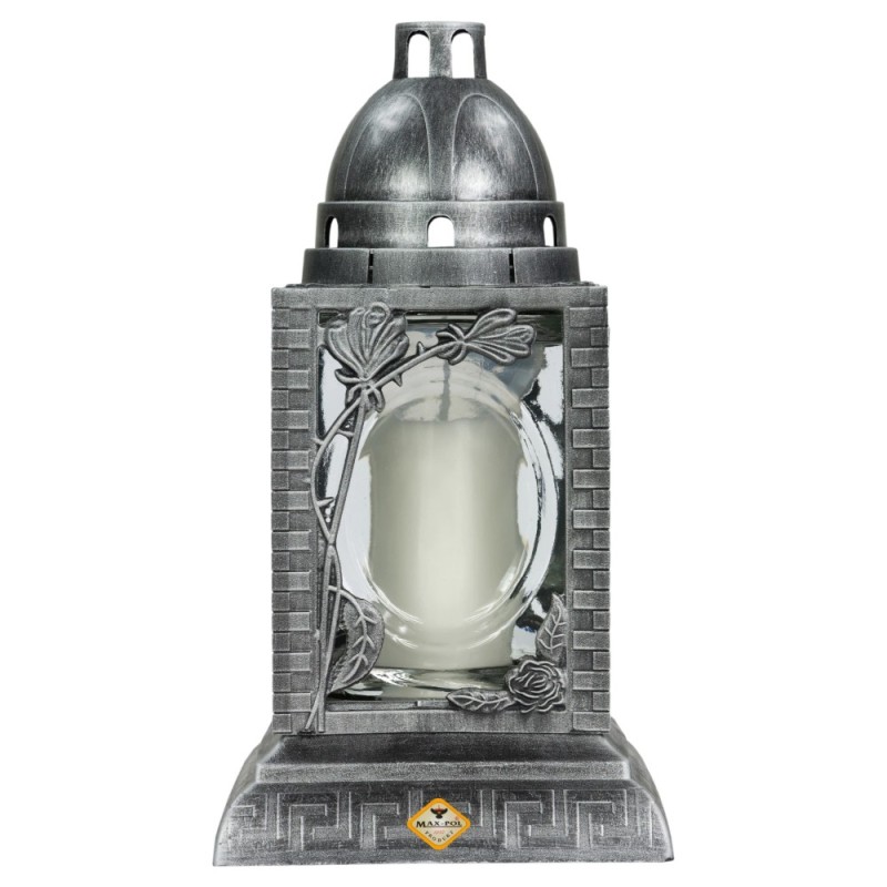 Set 2 x Felinar Mare din Sticla cu Decoratiune 6, 60 ore, Max-Pol